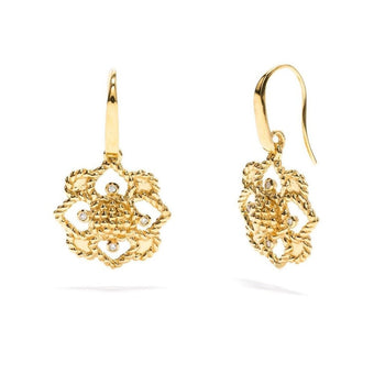 Daisy Drop Earrings, CZ Diamond